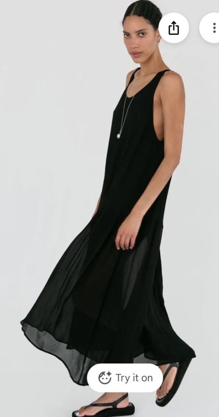 Trois NWT $250 Msrp Women’s Silky Sleeveless Connie Dress Size 1 Black P9